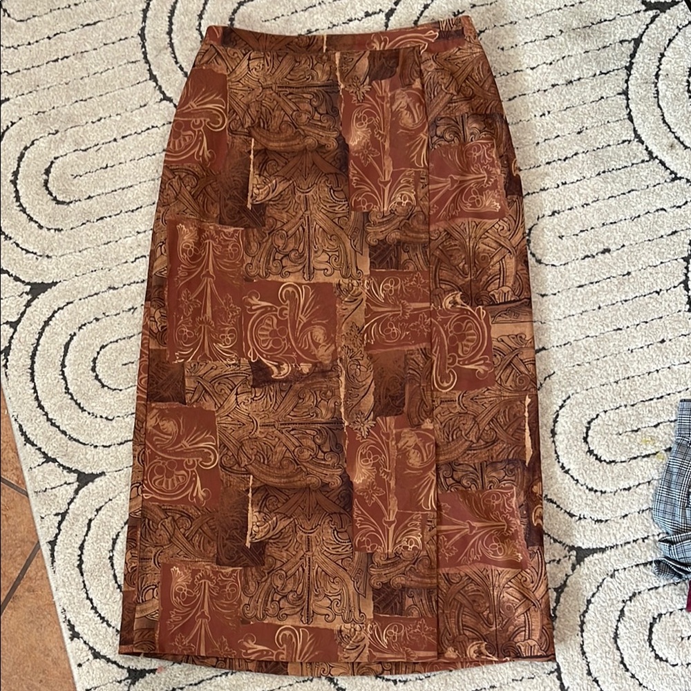 BOGO Elegant Vintage Brown Patterned Skirt